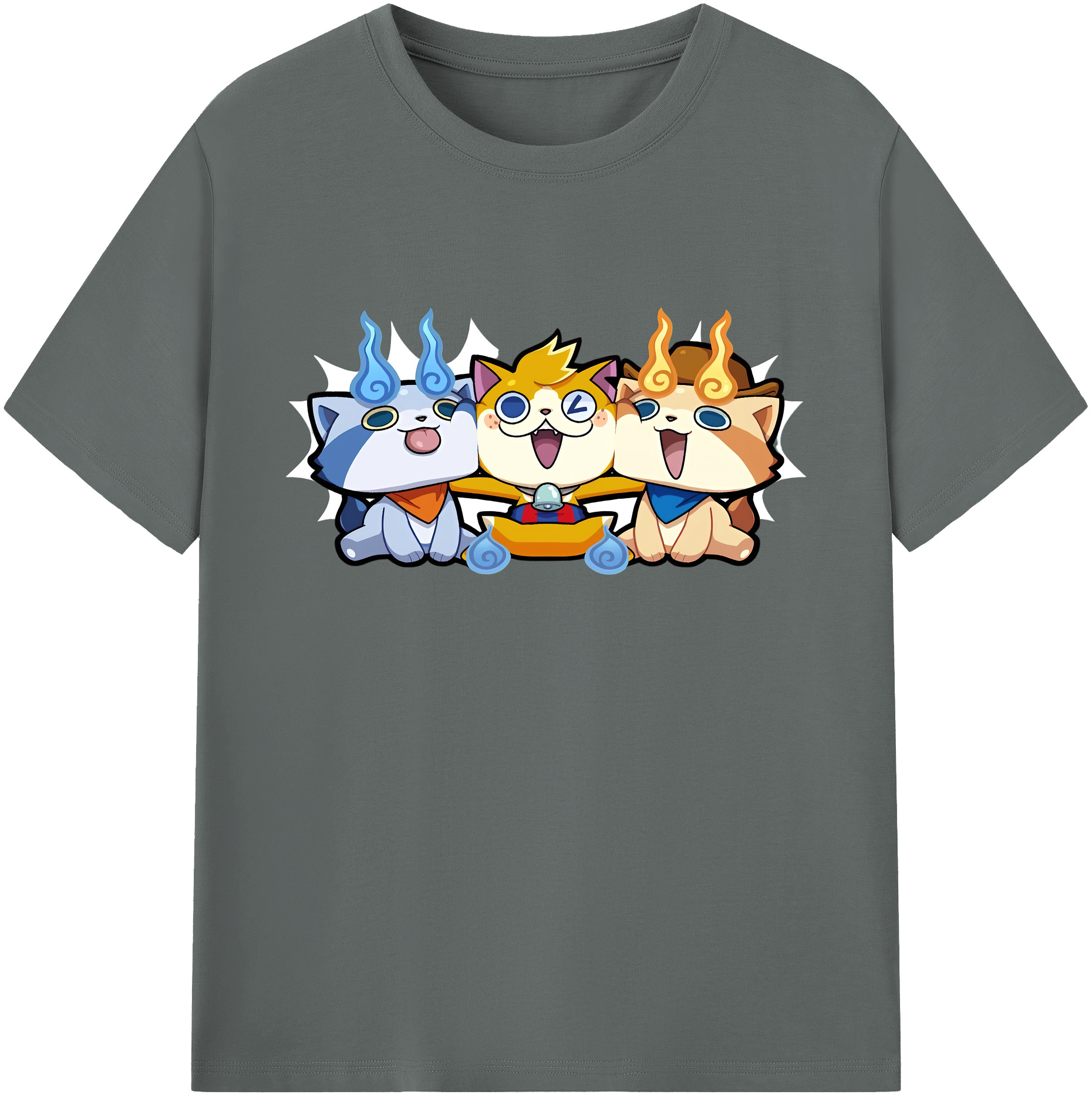 （画像用） 妖怪ウォッチ Yo-kai Watch 綿100％ メンズ半袖Tシャツ｜肌触りやわらか＆通気性